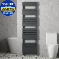 DuraTherm Flat Panel Heated Towel Rail Anthracite - 1800 x 500mm