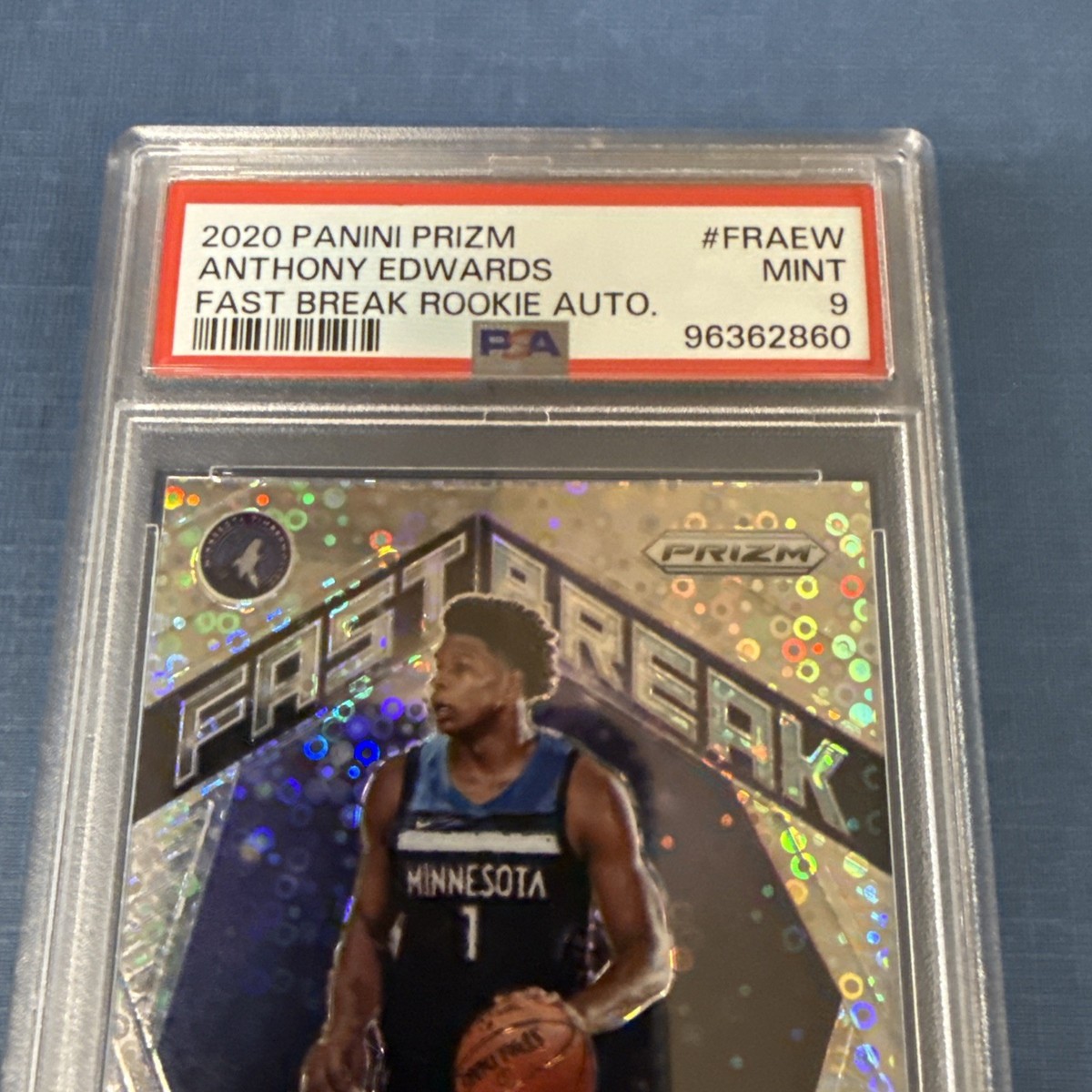 2020 Panini Prizm Anthony Edwards Fast Break RC Auto PSA 9 2020 Panini Prizm Anthony Edwards Fast Break RC Auto PSA 9