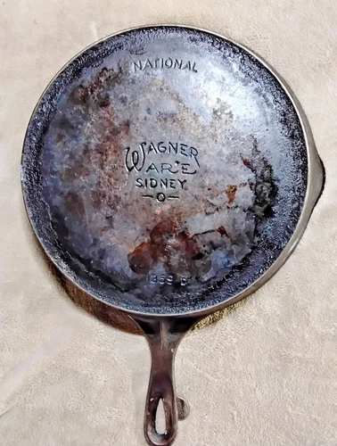 wagner cast iron skillet 10" 1359 d national stylized 1920's logo $5.00 shipping