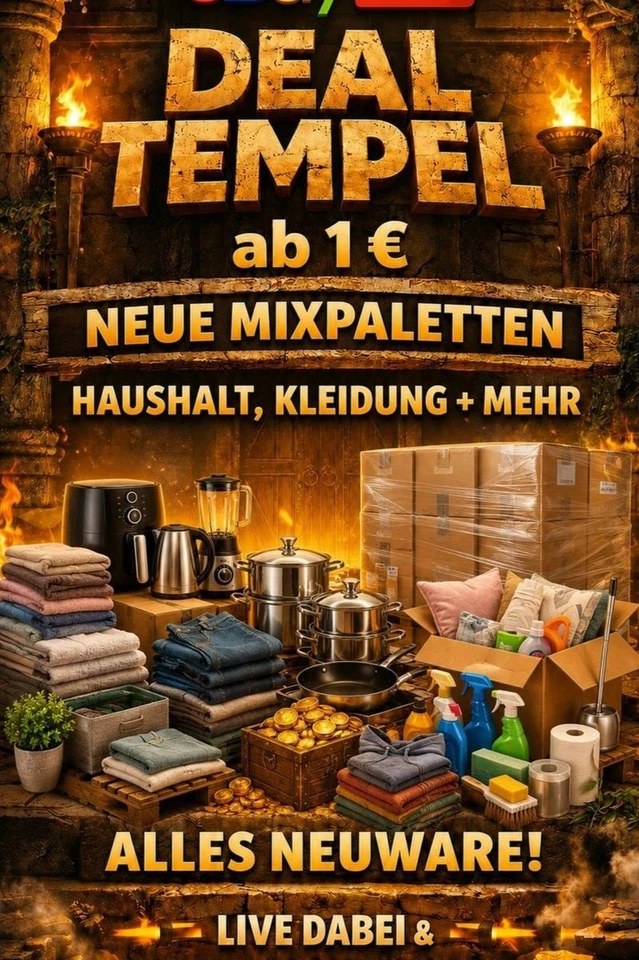 NEUE MIXPALETTEN – Haushalt Kleidung + mehr ALLES NEUWARE LIVE #tempeldeals