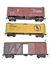 Lot Of 3 Vintage HO Gauge Freight Cars Athearn Reefer Box Car Diecast Kadee Coup