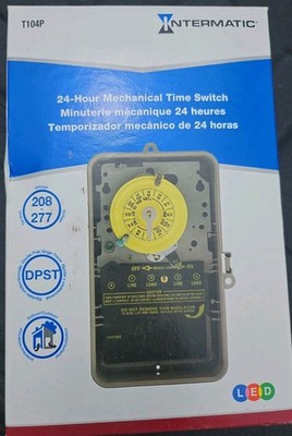 Intermatic T104P 24-Hour Mechanical Time Switch 208-277 VAC DPST Indoor