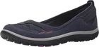 NIB Navy Canvas Clarks Aria Womens Slip On Loafers Size 7M