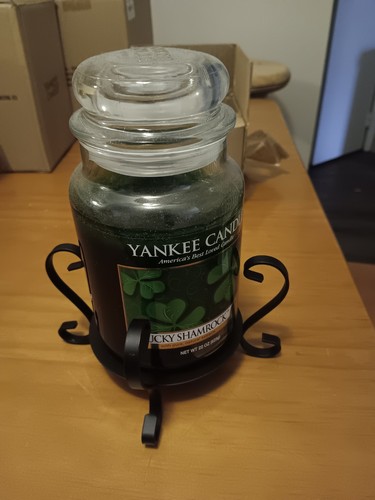 YANKEE CANDLE SCHWARZ METALL SCROLL JAR KERZENHALTER STÄNDER - Bild 4 von 4