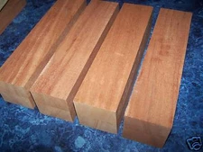 FOUR (4) KILN DRIED AFRICAN MAHOGANY TURNING BLANKS WOOD LATHE BLOCK 3 X 3 X 12"
