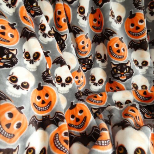 Cynthia Rowley Throw Blanket Fleece Halloween Skulls Cats Almost Gone NWT - Picture 3 of 5