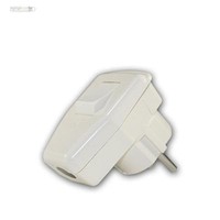 Schukostecker Mit Schalter, 230V/16A, Weiß, Schuko-Winkelstecker