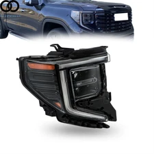 For 2022-2024 GMC Sierra 1500 Elevation/Pro/SLE RH Side Full LED Headlight Black