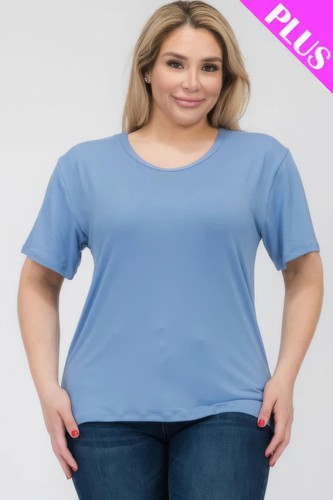 Plus Size Basic Short Sleeve T-shirt - Foto 1 di 6