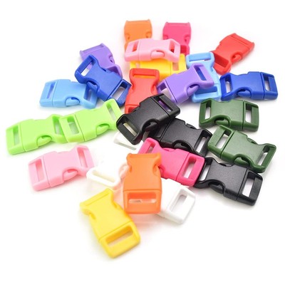 30 Pack Assorted Colors 5/8'' Side Release Buckle Plastic Contoured Curved for...
