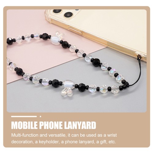Cell Phone Lanyards Keychain Hanging Decor Beaded Cell Phone Lanyard - Zdjęcie 2 z 12