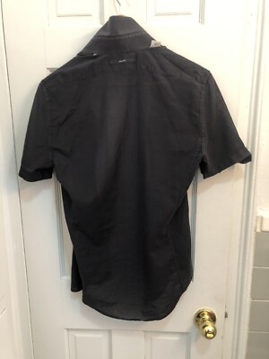 GUCCI MEN vintage, SHORT SLEEVE BLACK SLIM FIT SHIRT BUTTON