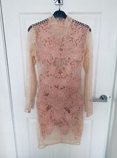Celeb Boutique House Of CB Pink Lace Dress Size Small Fits 6 Or 8