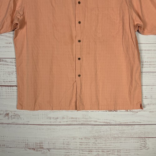 Pendleton Shirt Mens Silk Blend Button Up XL Short Sleeve Peach Orange Hawaiian - Picture 5 of 11