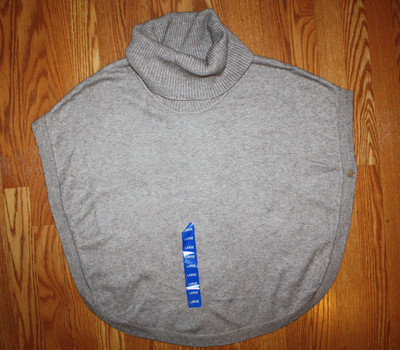 NWT Womens SISTERS Mocha Tan Cowl Neck Dolman Sleeve Poncho Sweater Size XL 