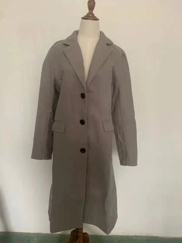 New Wool Blend Overcoat Single-breasted Plain Color Trench Coat Casual Outwear * - Picture 14 of 24