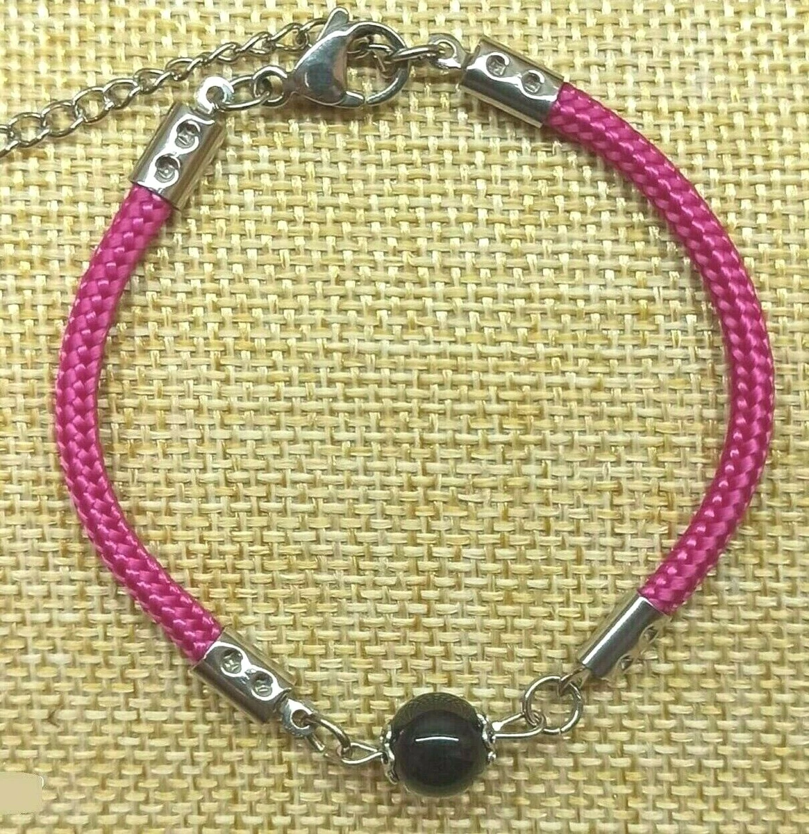 Bracciale Malocchio Donna Argento 925 - Doppia Catena Con Perline E Zirconi - Regolabile 17+4cm - Regalo Con Scatola - 5