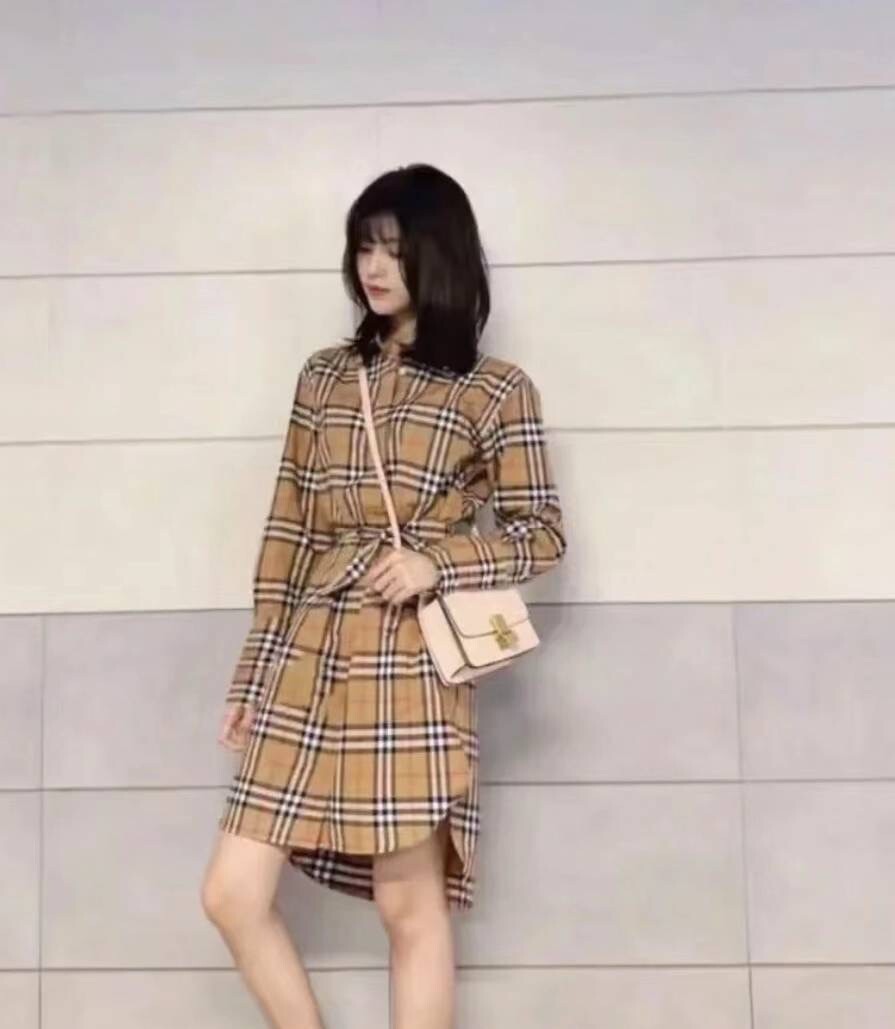 BURBERRY★素敵！KELSY BROWN CHECK COTTON BELTED DRESS NWT BURBERRY KELSY BROWN CHECK COTTON BELTED DRESS US 4 / UK