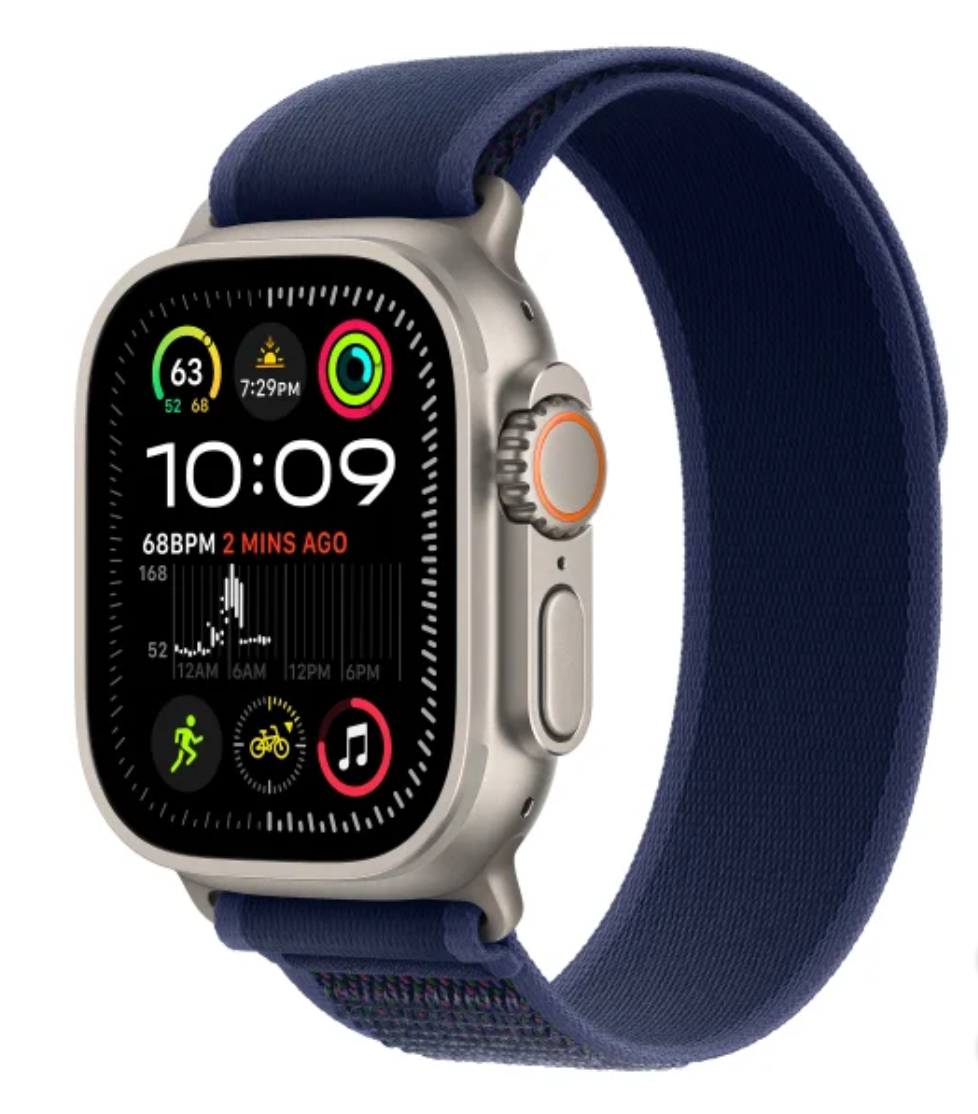 Apple Watch Ultra 2 (GPS, Cell) 49mm Titanium w Blue Trail Loop M/L - MX4L3LW/A-image