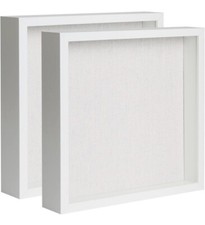Muzilife 8x8" Shadow Box Picture Frame with Linen Board - 2 Pc Deep Wood  Glass