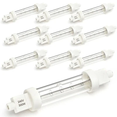 CPUK 10 x 300W PUSH FIT GANTRY LIGHTS HEAT LAMPS DOUBLE JACKETED FOOD SAFE BULBS 240V