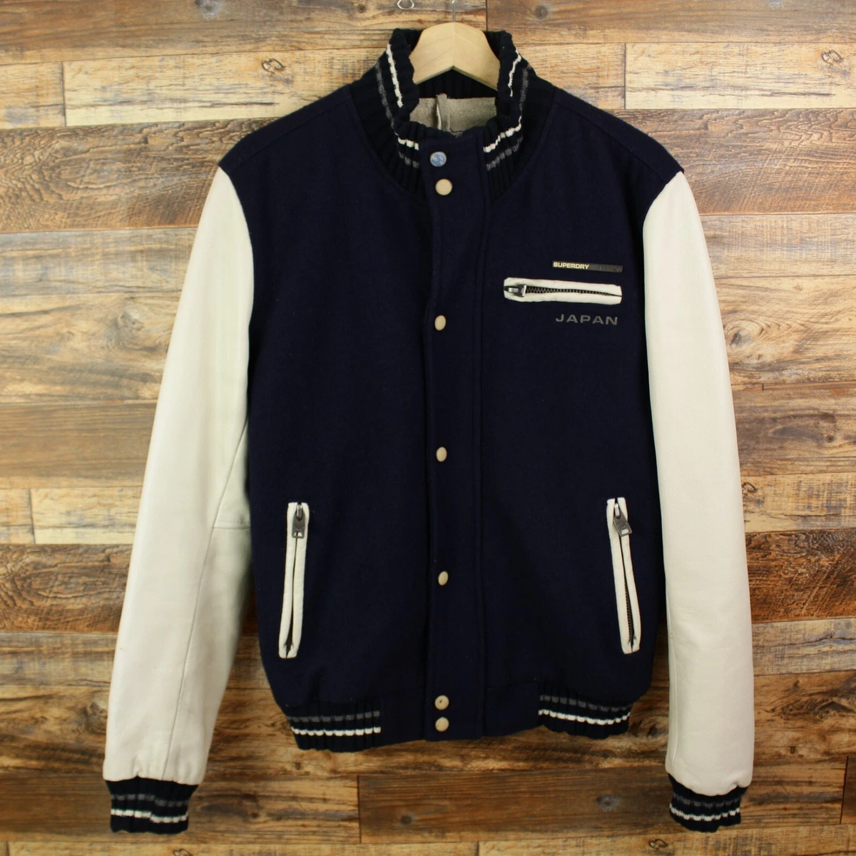 Superdry varsity top wool leather bomber