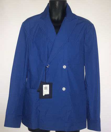 Faconnable royalblau Baumwolle zweireihiger Blazer UK 40 EU 50 - Einzelhandel £ 620