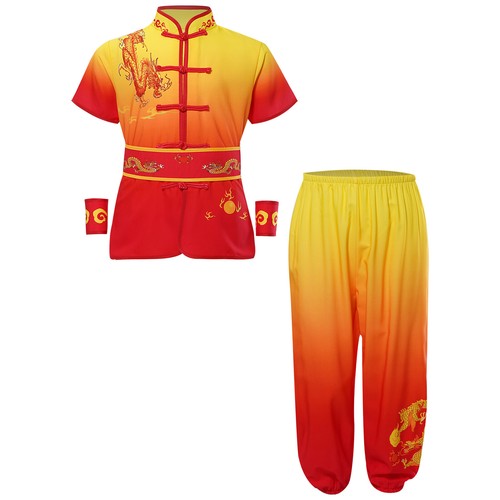 Unisex Kids Suit Short Sleeve Outfit Martial Set Tracksuits Costume With Pants - Picture 21 of 33