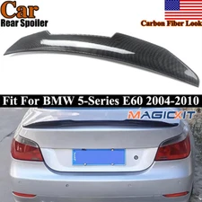 For 2004-2010 BMW 5-Series E60 Sedan PSM-Style Carbon Color Trunk Spoiler Wing