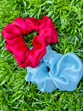 5pcs Satin Scrunchies Hair Bands Silk Scrunchie Ties Ponytail Holder Pack Set