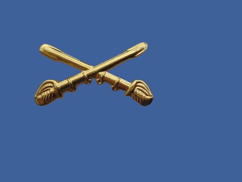U.S MILITARY CAVALRY METAL HAT BADGES PIN CROSSED SABERS SWORDS MINIATURE PIN - Picture 3 of 6