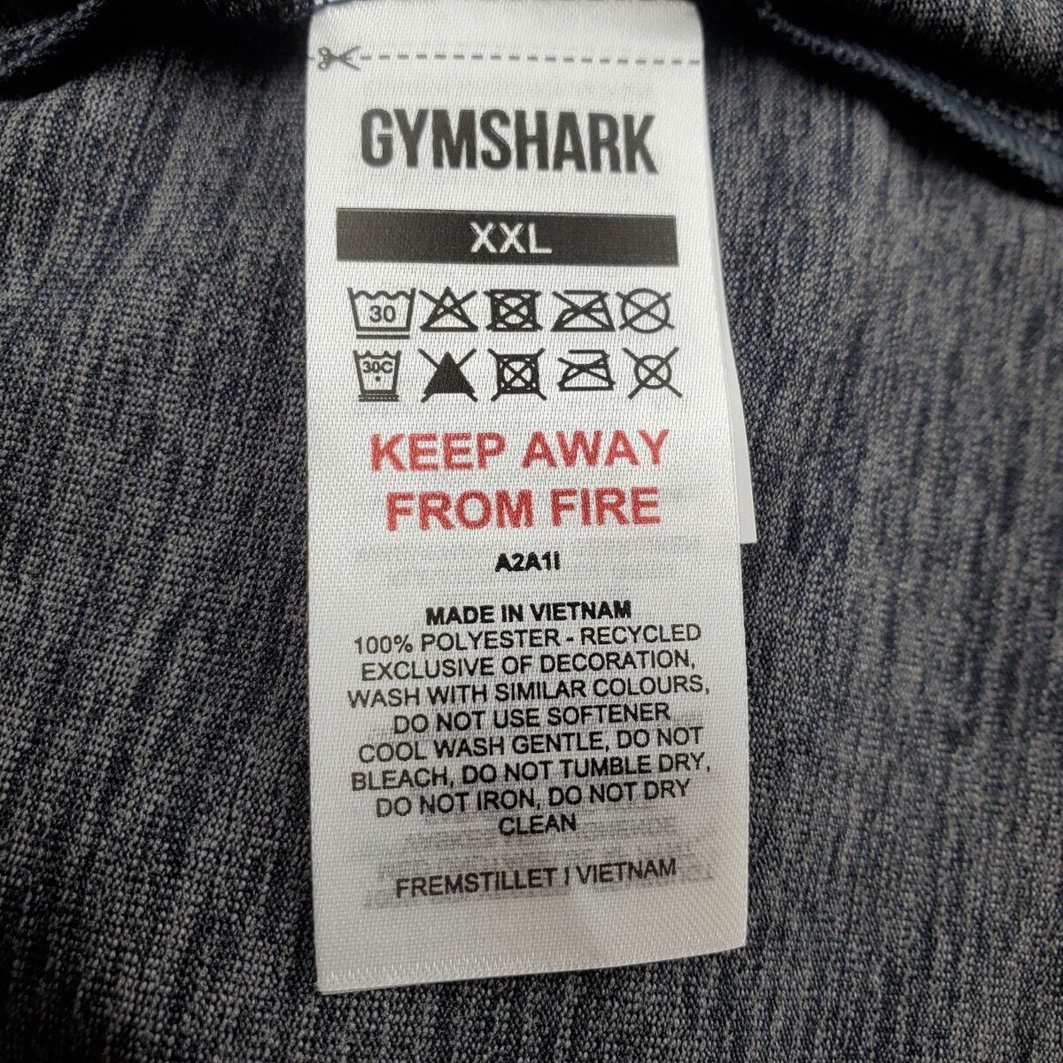 Gymshark Geo Seamless Tshirt Round Neck Slim Fit Logo Tee XXL Men Gray