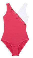 Habitual L3753 Girls Pink Colorblock Bathing Suit Size 14