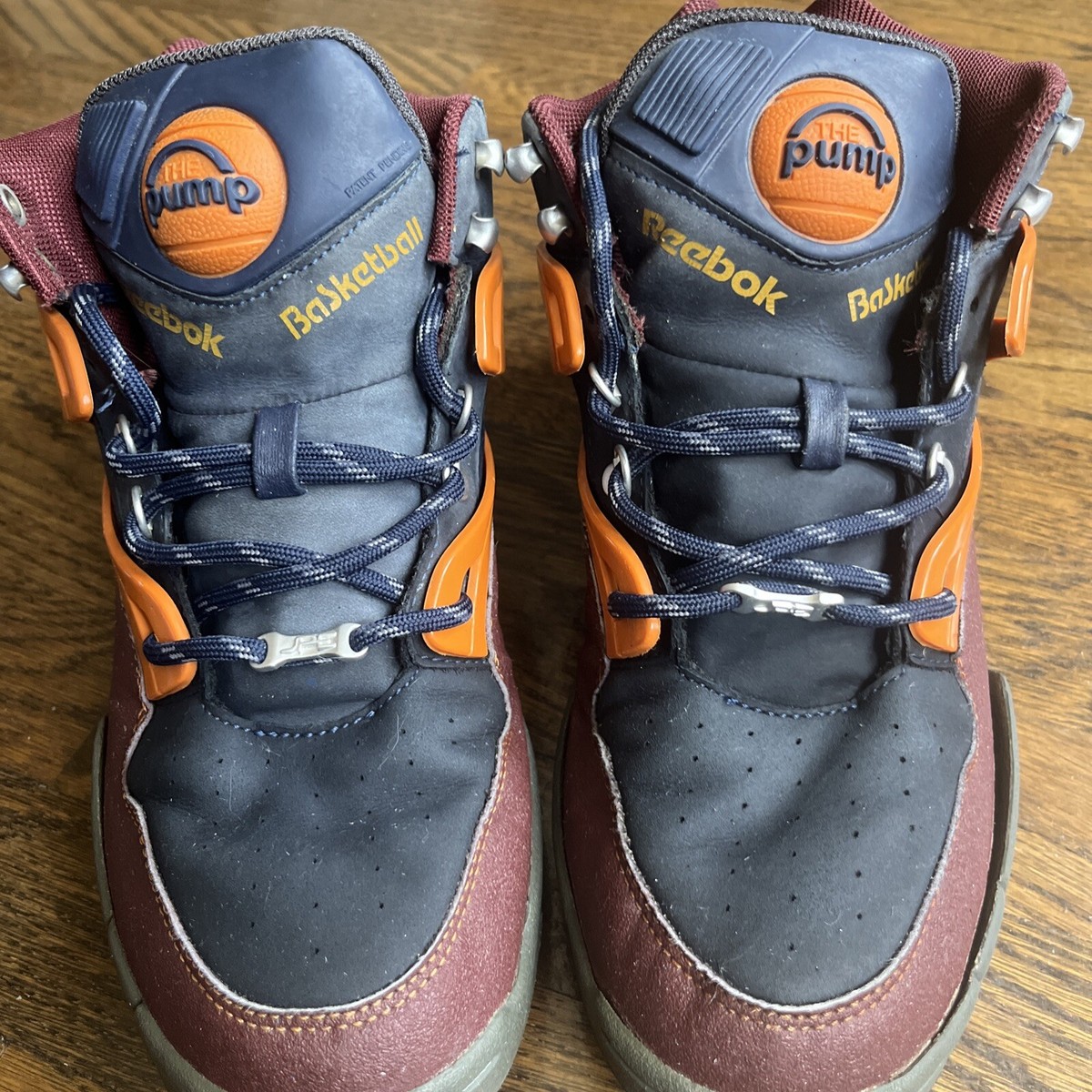 reebok men s pump omni zone Vintage Rare Orange Blue Size 9.5