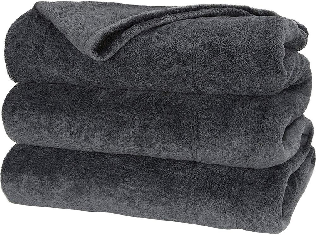 Heated Blanket | Microplush, 10 Heat Settings, Slate, King - BSM9KKS-R825-16A00