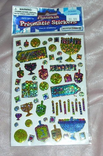4 PKGS NEW JEWISH CHANUKAH DECORATIONS - Glitter & Foil Stickers, Gift Tags, Orn - Bild 5 von 5