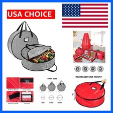 Wreath Storage Container, 2 Pack Christmas Wreath Storage Bag with Tear Resis...