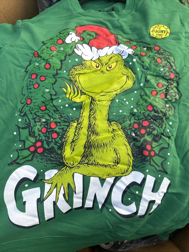⚡️Ugly Christmas Sweater- The Grinch Light Up XL - Image 2 of 4