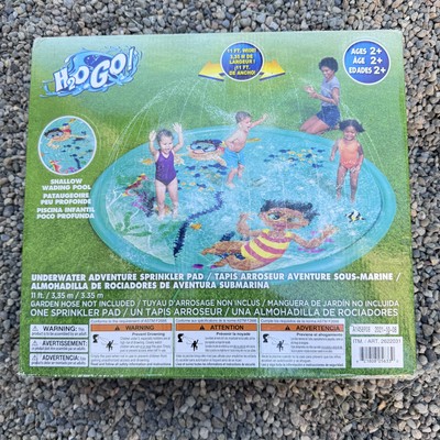 H2O GO Underwater Adventure Sprinkler Pad 11ft Splash Play Pool Ages 2+ Outdoor