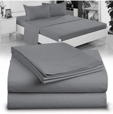 NEW 4-pack Fitted Flat Sheets Twin/Twin XL Dorm Bed Gray Microfiber NIP