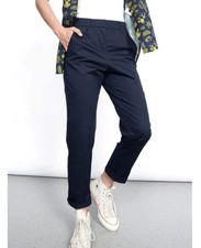 Wildfang The Essential Slim Crop Pant Size 4 Trouser Navy Straight Leg Workwear