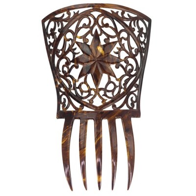 Vintage Spanish Faux Brown Tortoiseshell Celluloid Mantilla-style Tall Hair Comb Spanish mantilla style hair comb faux tortoiseshell hair  main image 2
