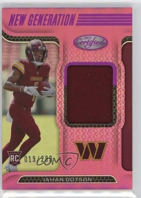 2022 Certified New Generation Jerseys Mirror Pink Jahan Dotson Rookie RC 0o4t