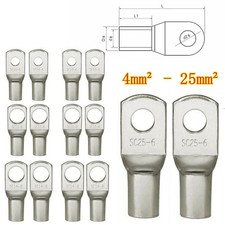 20Pcs Tin-Plated Copper Ring Terminals Kit 4 0.98 in Crimp Lug Assortment