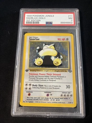 1999 POKEMON JUNGLE 1ST ED #11 SNORLAX-HOLO PSA 7