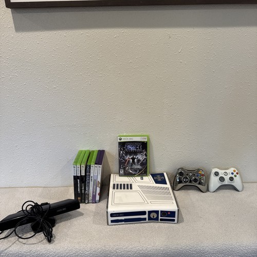 Microsoft Xbox 360 R2D2 Star Wars Limited Edition Console Bundle+games+kinnect