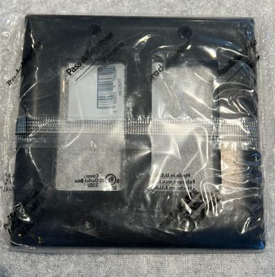 Legrand TP262-BK 2-Gang Decora Wall Plate Black GFCI Decorator Nylon New
