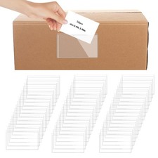 50Pcs Clear Pocket Self Adhesive Index Card Holder 10 x6cm Plastic Label Holders