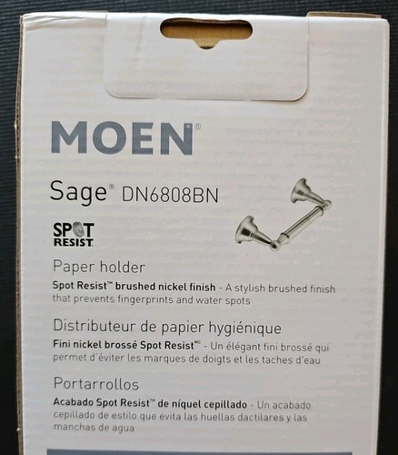 Soporte de papel de salvia Moen DN6808BN níquel cepillado NUEVO - Imagen 4 de 5