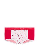 Victoria's Secret PINK Mesh Trim Boyshort Panty Red Hearts Print